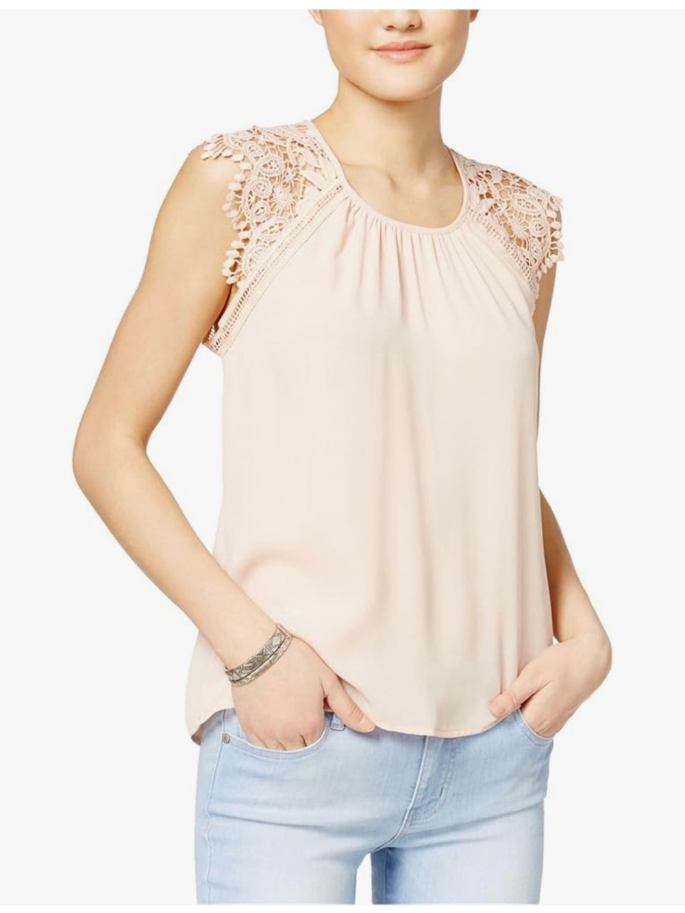 Philosophy Blush Crochet Cap Sleeve Camisole